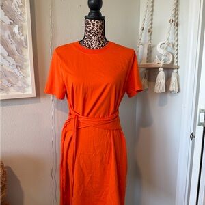 Alice + Olivia Bold Orange Midi Dress